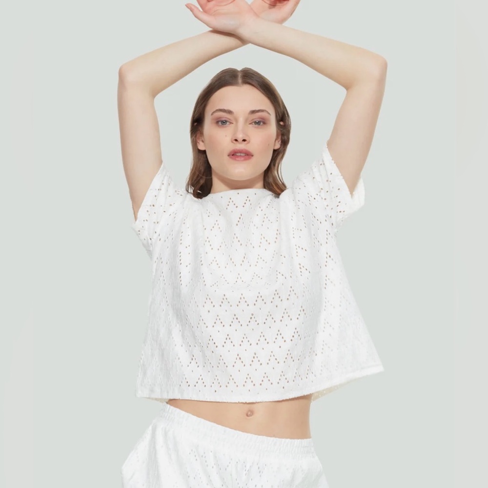 White Eyelet Women's Top
